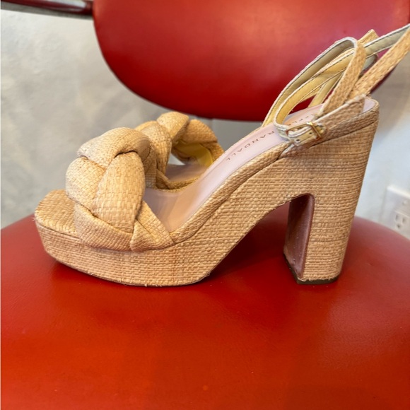 Loeffler Randall Fae Braided Raffia Ankle Strap Sandal Size 6 - Picture 5 of 6